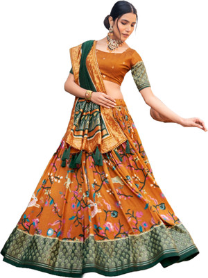 aj retail Digital Print Semi Stitched Lehenga Choli(Multicolor)