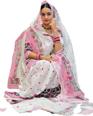 Man Fashion Embroidered Semi Stitched Rajasthani Poshak(Pink, White)