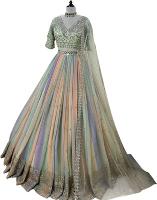 HRMFAB Self Design Semi Stitched Lehenga Choli(Multicolor)