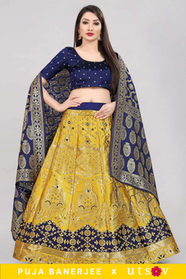 Divastri Self Design Semi Stitched Lehenga Choli(Yellow)