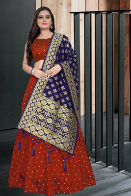 NJ FASHION Self Design Semi Stitched Lehenga Choli(Maroon)