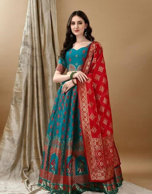 NITYA TEXOFAB Self Design Semi Stitched Lehenga Choli(Light Green)