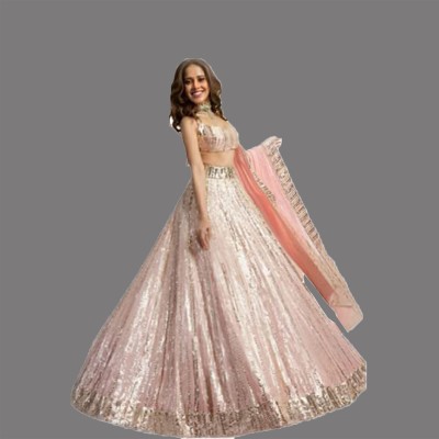 IYALAFAB Self Design Semi Stitched Lehenga Choli(Pink)