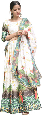 Gonidhaiya Printed Semi Stitched Lehenga Choli(Multicolor)