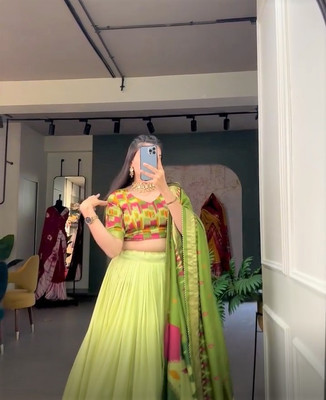 AAYUSHYAM ENTERPRISE Self Design Semi Stitched Lehenga Choli(Green)