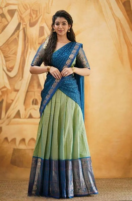 The Shopoholic Self Design Semi Stitched Lehenga Choli(Multicolor)