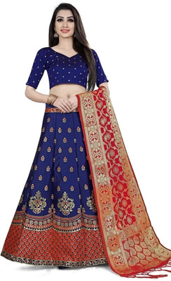 KRISHUFAB Self Design Semi Stitched Lehenga Choli(Red)