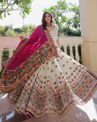 MND CREATION Printed Stitched Lehenga Choli(Multicolor)