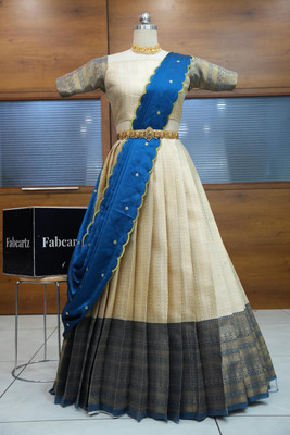 SHREE CREATION Self Design Semi Stitched Lehenga Choli(Light Blue)