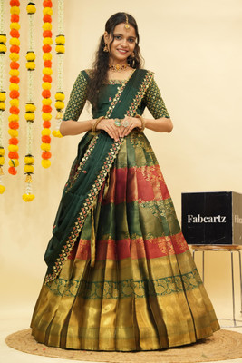 SHREE CREATION Embroidered Semi Stitched Lehenga Choli(Maroon)