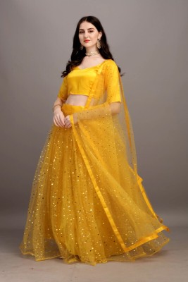 MAMAENTERPRISE Embellished Semi Stitched Lehenga Choli(Yellow)