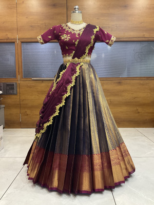 SHREE CREATION Self Design Semi Stitched Lehenga Choli(Multicolor)