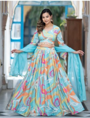 shangar creation Digital Print Semi Stitched Lehenga Choli(Multicolor)