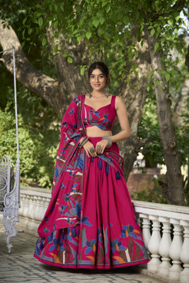 cynor Floral Print Semi Stitched Lehenga Choli(Multicolor)