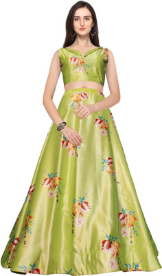 kaizen texo fab Digital Print Semi Stitched Lehenga Choli(Multicolor)