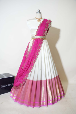 SHREE CREATION Self Design Semi Stitched Lehenga Choli(Pink)
