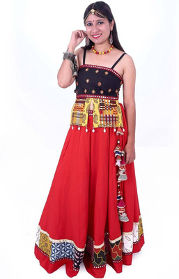 weavers saga Self Design Stitched Lehenga Choli(Multicolor)