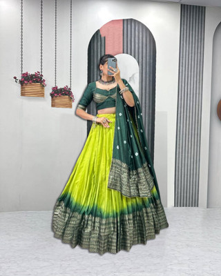 AAYUSHYAM ENTERPRISE Printed Semi Stitched Lehenga Choli(Green)