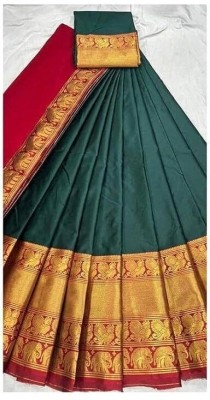 SWAMI STUDIO Self Design Semi Stitched Lehenga Choli(Green)