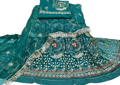 SHREE AMBEY TRADING Embroidered Semi Stitched Rajasthani Poshak(Green)