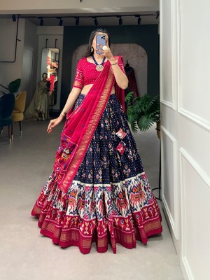 Arpi Fashion Bandhani Semi Stitched Lehenga Choli(Multicolor)