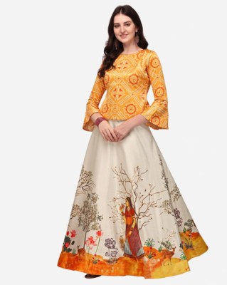 DIVYAM FAB Printed Semi Stitched Lehenga Choli(Multicolor)