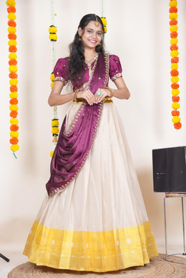 SHREE CREATION Self Design Semi Stitched Lehenga Choli(Multicolor)
