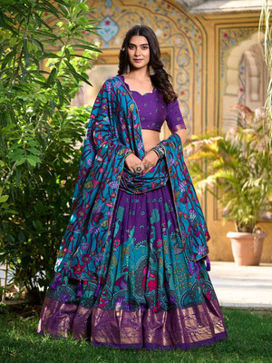 HEM SELLES Self Design Semi Stitched Lehenga Choli(Multicolor)
