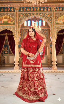 SHRIHARI BUSINESS Embroidered Semi Stitched Rajputi Poshak(Red)