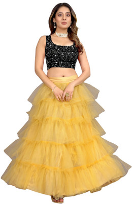 A To Z Cart Leheriya Semi Stitched Lehenga Choli(Beige)
