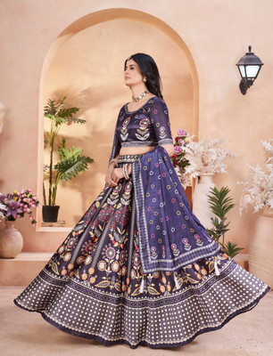 SK Creation Digital Print Semi Stitched Lehenga Choli(Multicolor)