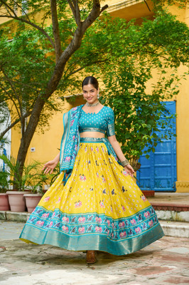 THE PRIVATE LABLE Printed Semi Stitched Lehenga Choli(Multicolor)