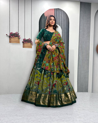 RADHVI BIZ Self Design Semi Stitched Lehenga Choli(Multicolor)