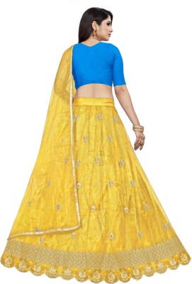 Mor For Fab Fashion Embellished Semi Stitched Lehenga Choli(Multicolor, Yellow)