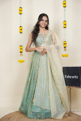 Payu Self Design Semi Stitched Lehenga Choli(Blue)