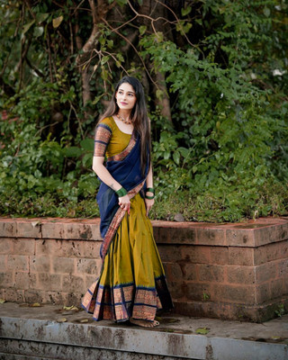 PAVITRAA SAREES Solid Semi Stitched Lehenga Choli(Gold)
