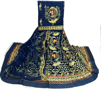 SHREE AMBEY TRADING Embroidered Semi Stitched Rajasthani Poshak(Blue)