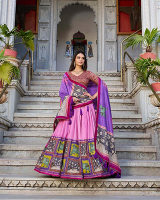 AAYUSHYAM ENTERPRISE Printed Semi Stitched Lehenga Choli(Pink)