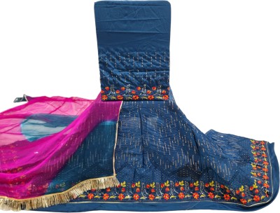 Man Fashion Embroidered Semi Stitched Rajasthani Poshak(Blue)