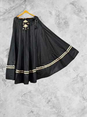 krishiv creation Self Design Semi Stitched Lehenga Choli(Black)