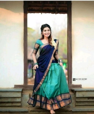 Harshiv Textile Embellished Semi Stitched Lehenga Choli(Green)