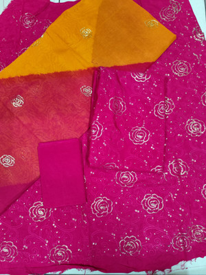 SKRAJPUTIFABRIC Embroidered Semi Stitched Rajputi Poshak(Pink)