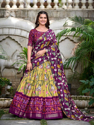 AAYUSHYAM ENTERPRISE Printed Semi Stitched Lehenga Choli(Multicolor)