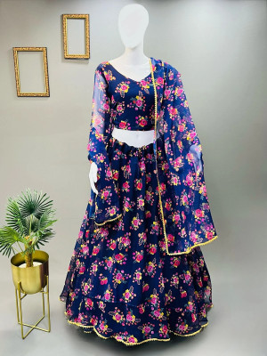 RENCY CREATION Digital Print Semi Stitched Lehenga Choli(Multicolor)