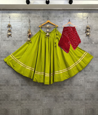 AAYUSHYAM ENTERPRISE Self Design Semi Stitched Lehenga Choli(Green)