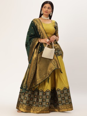 MR Y Self Design Semi Stitched Lehenga Choli(Yellow)