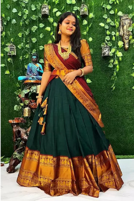 DD's creation Embellished Semi Stitched Lehenga Choli(Multicolor)