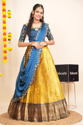 SHREE CREATION Self Design Semi Stitched Lehenga Choli(Yellow)