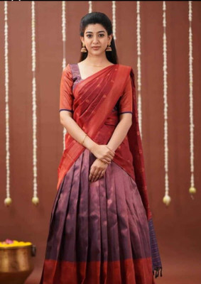 Harshiv Textile Self Design Semi Stitched Lehenga Choli(Purple)