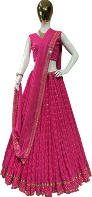 IYALAFAB Self Design Semi Stitched Lehenga Choli(Pink)